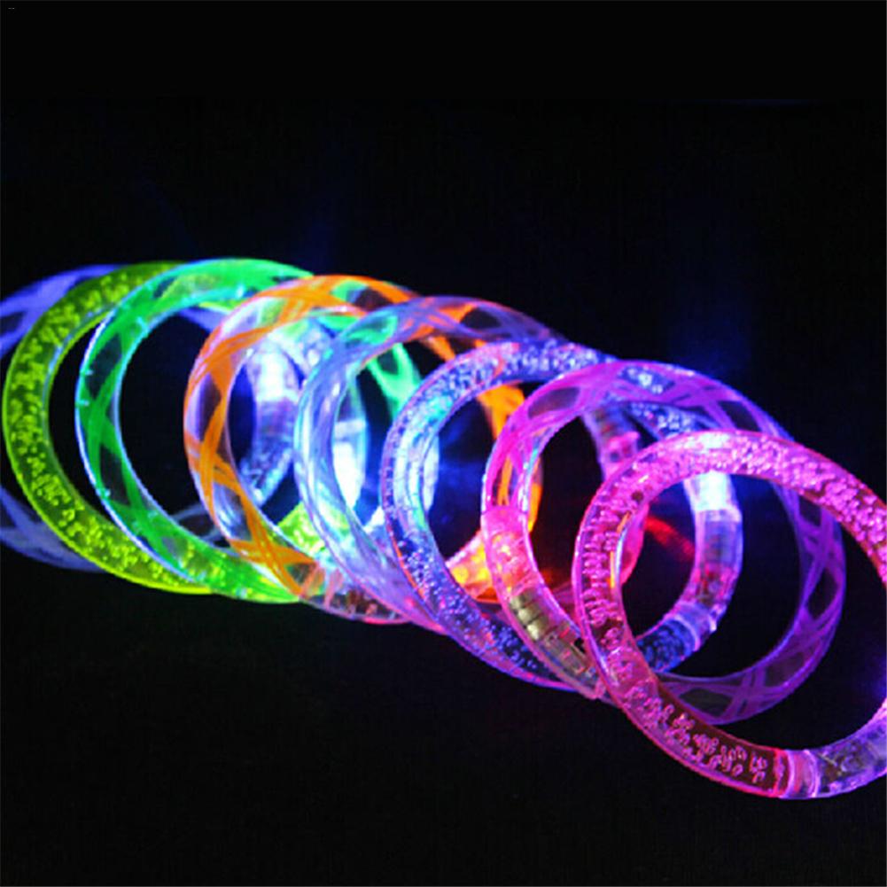 Cool LED colorato braccialetto luminoso bolla acrilica braccialetto Flash novità divertente giocattolo luminoso rispettabile