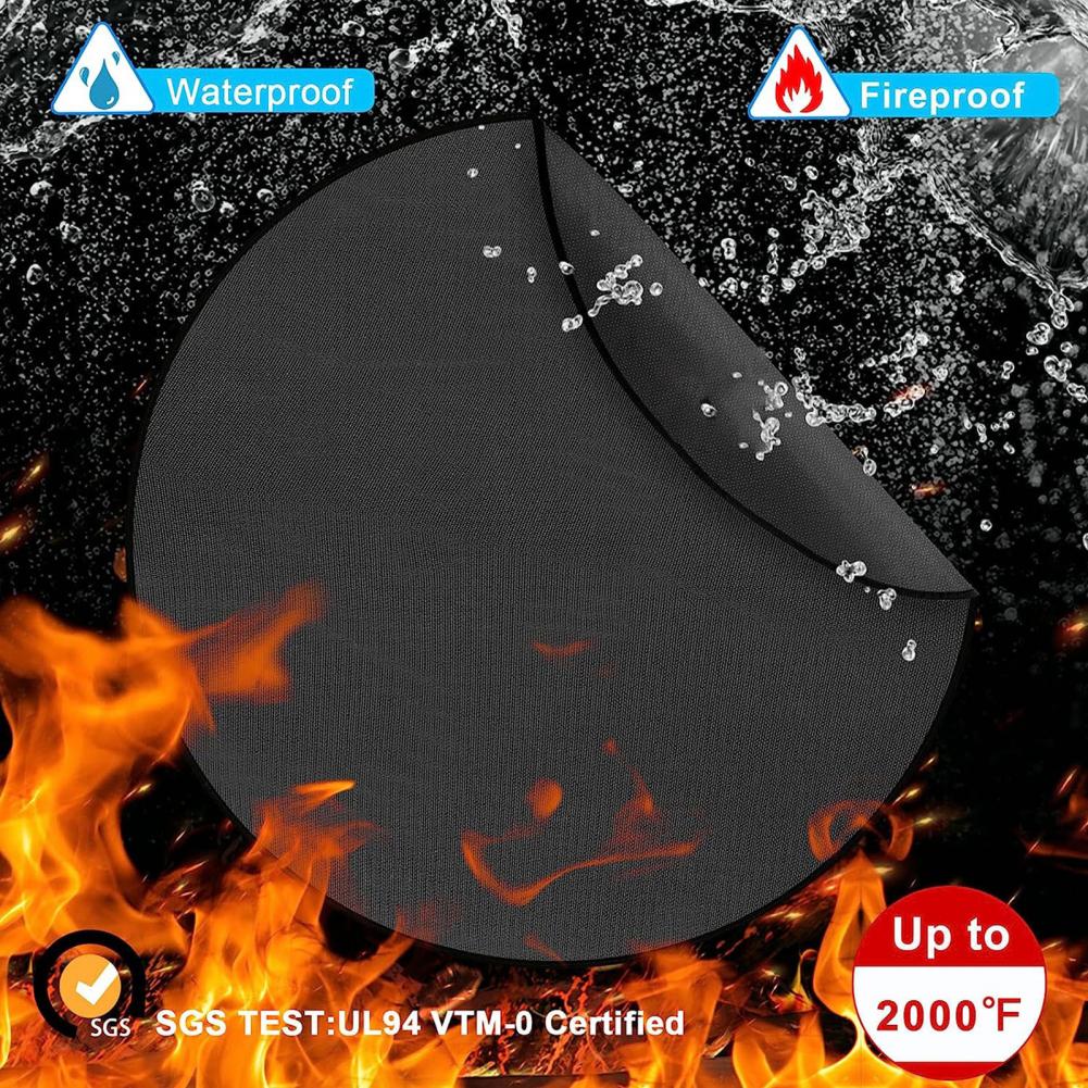 Wasserdichte feuerfeste matt, langlebige feuerfeste matt für draussen-Camping, runde Grillunterlage für Holzverbrennung, Feuerstelle, ölbeständig