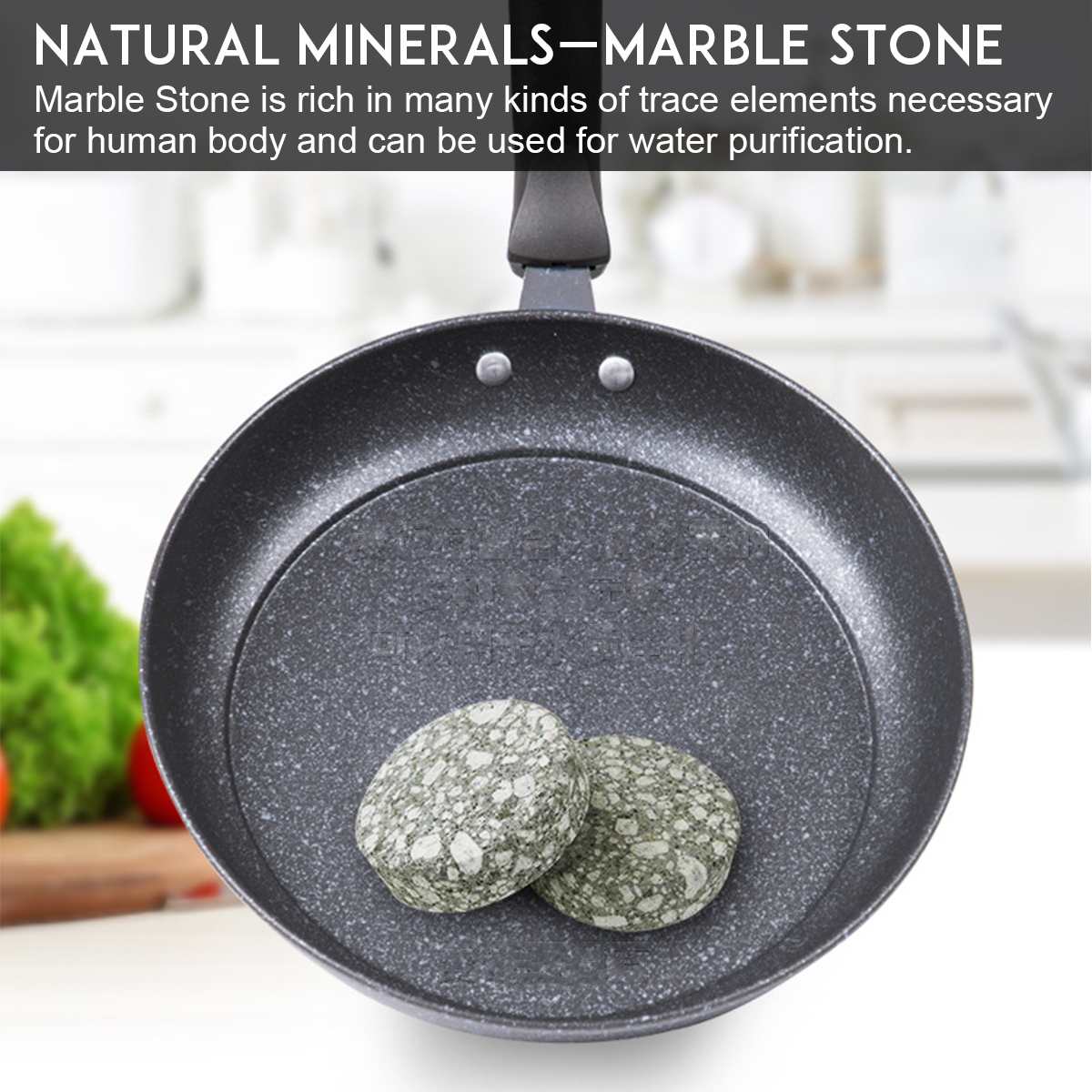 26/28/30cm Marble Stone Non-stick Copper Frying Pan with Six-layer Casting Ceramic Coating Induction Cooking Gas Cooker Pan