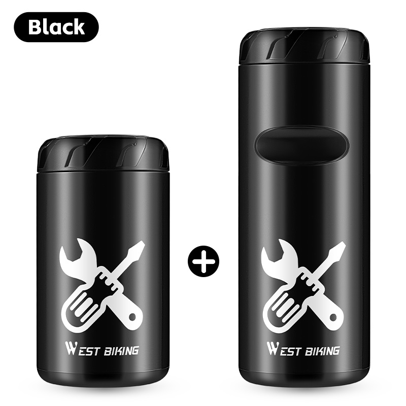WEST BIKING-caja de herramientas portátil para bicicleta, herramienta de reparación de bicicletas, kit de herramientas de cápsula de almacenamiento para soporte de portabotellas, accesorios para bicicleta de montaña y carretera: naranja