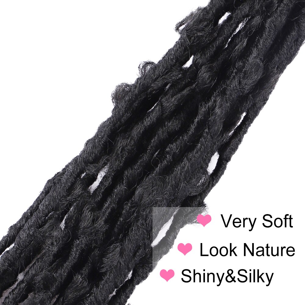 MokoGoddess Distressed Butterfly Locs Crochet Hair 12Inch Pre Looped Goddess Faux Locs Crochet Braiding Hair Extensions