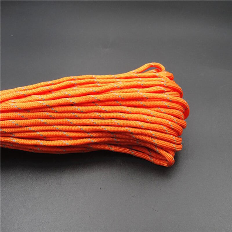 100 Meter Paracord Reflecterende 4 Mm 7 Strand Paracord Core Outdoor Camping Corda Parachute Cord Lanyard Tent Touw Multifunctionele