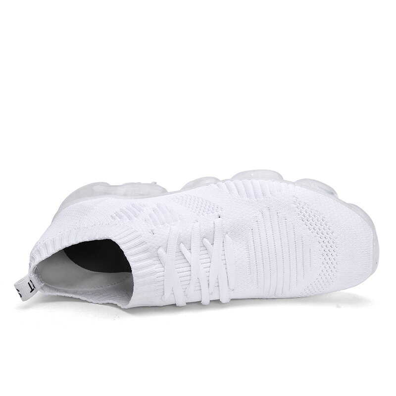 Luftkudde som andas flugvävande strumpa sneakers svart sport gym tennisskor fitness vita skor korg chaussure homme