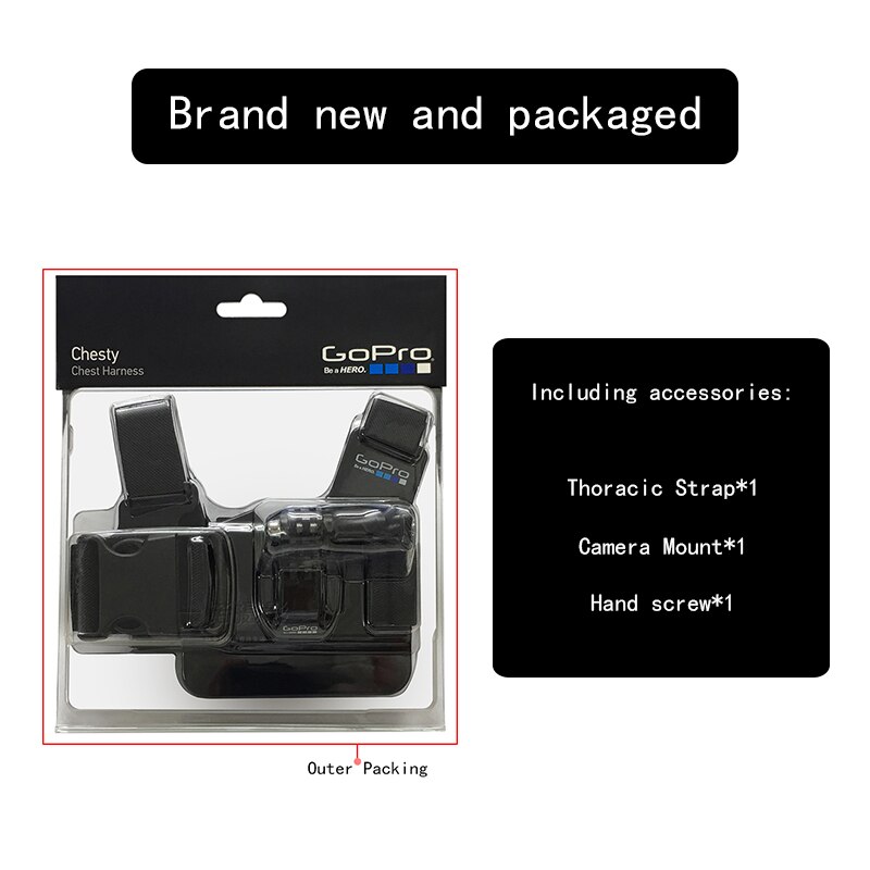 GoPro hero9 / 8 / 7 / 6 / 5 black full range Sports Camera with adjustable elastic chest strap: brand new