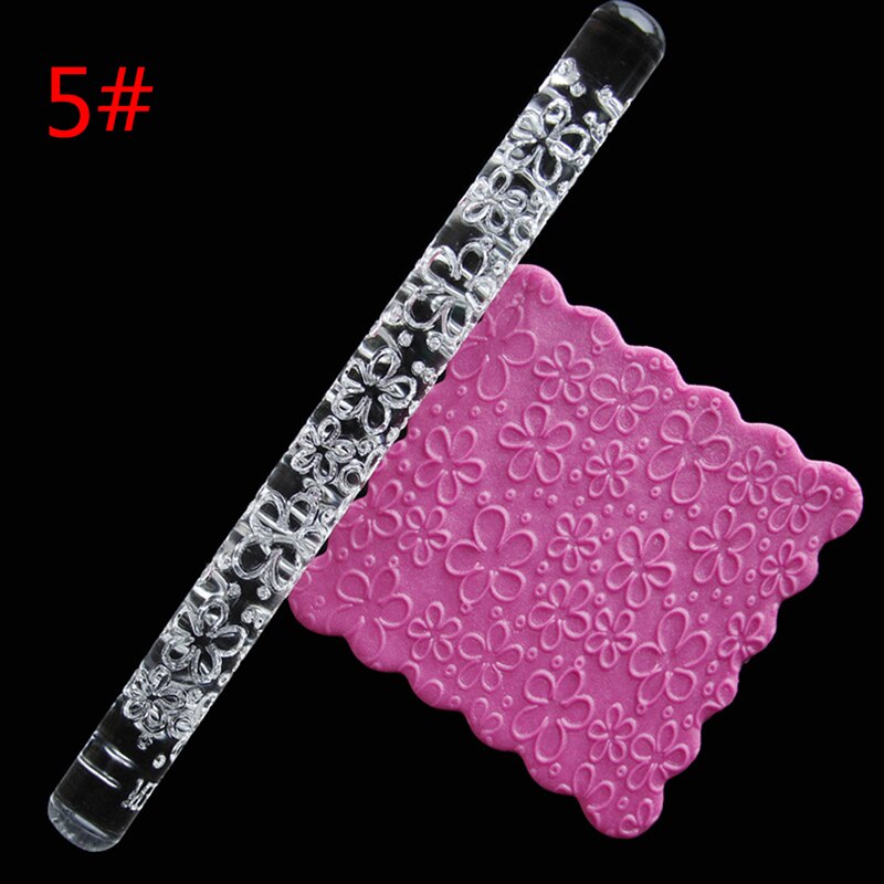 Textured Embossing Rolling Pin Fondant Cake Roller Bakeware Tools Decorating Pastry Tools Cup Top Non-stick Rolling Pin: 5