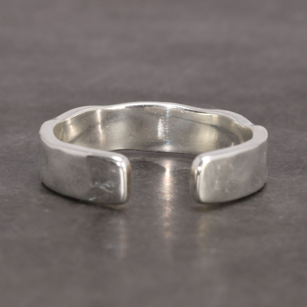 Anelli da uomo e da donna in argento sterling S925 con motivo a martello a mano luminoso, gioielli regolabili minimalisti