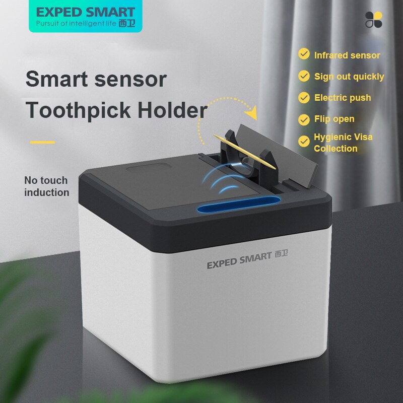1PC Electric Toothpick Holder Portable Automatic Sensor Toothpick Dispenser Smart Toothpicks Box Dispenser Tooth Pick Holder