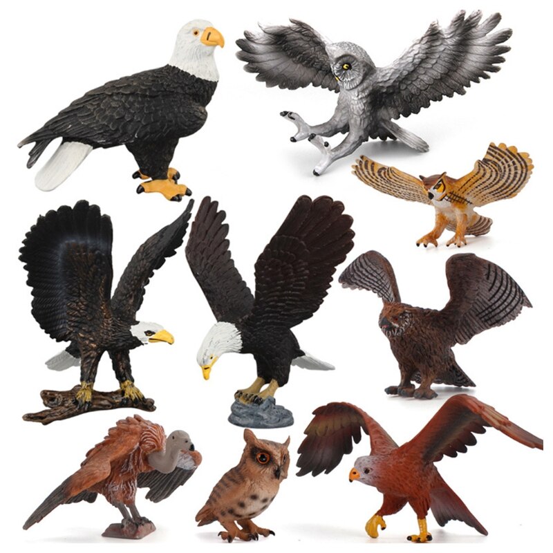 Simulated Bald Eagle Owl Model Realistic Bird Figurines Action Figure for Collection Science Educational Children Kids