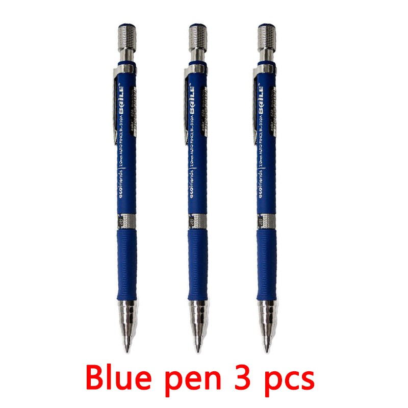 Hochwertiger Druckbleistift, umschaltbares Zeichnen ohne Anspitzen, 2,0 mm Bleistiftmine, Farbe, Kawaii-Studie-Testzubehör: Blau
