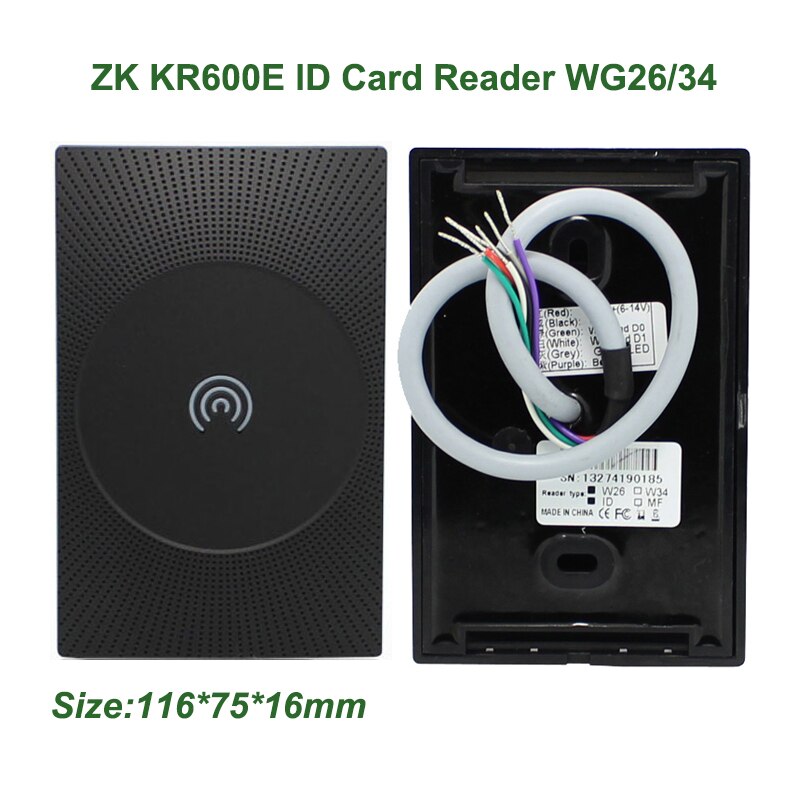 ZK KR600 Access Control RFID Card Reader 125Khz Proximity Card Reader Waterproof Wiegand 26 34 Reader For Access Control System