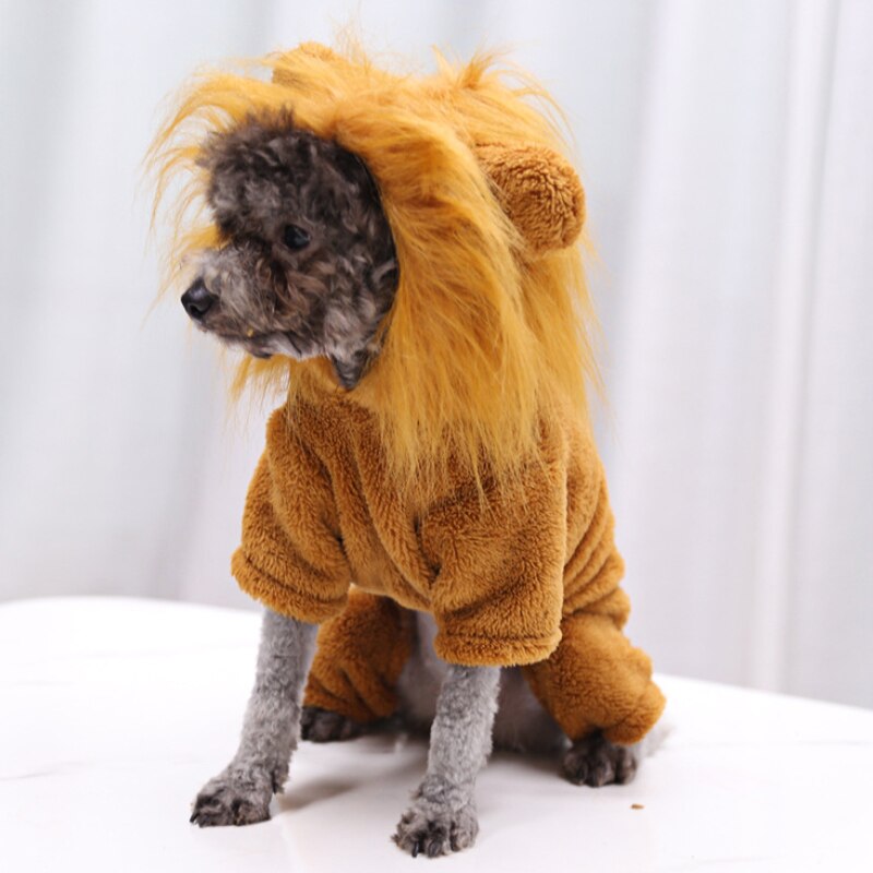 Golden Retriever Lion Dog Costume For Cat Clothing COSPLAY Pet Coat for Large Small Dogs Funny Halloween Hoodies French Bulldog
