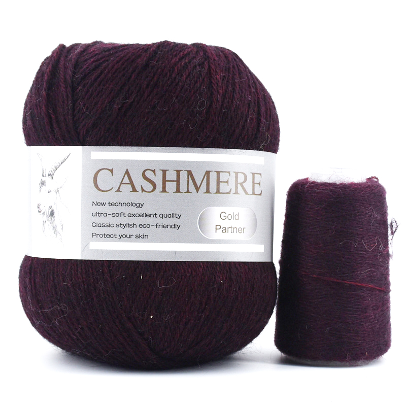 Hilo de tejer de 3 capas, hilo de Cachemira de estambre fino para camiseta, 1 madeja de 338m y 70g, línea de ganchillo de lana para costura