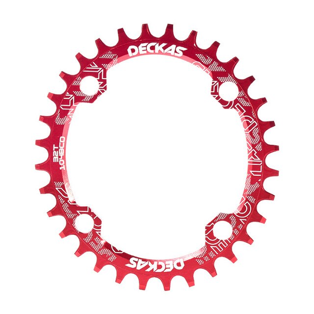 Deckas 104BCD Oval MTB Chainring Narrow Wide Mountain Bike Crankset 32/34/36/38T Teech 104 BCD Crown Bicycle Monoplate: Oval Red / 34T