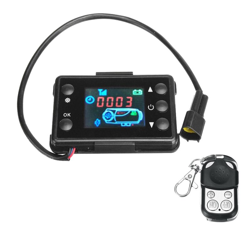 Universal 12V/24V Air Heater Parking Heater Controller Kit LCD Monitor Switch+Remote Control For Car Track Diesels Air Heater: Set