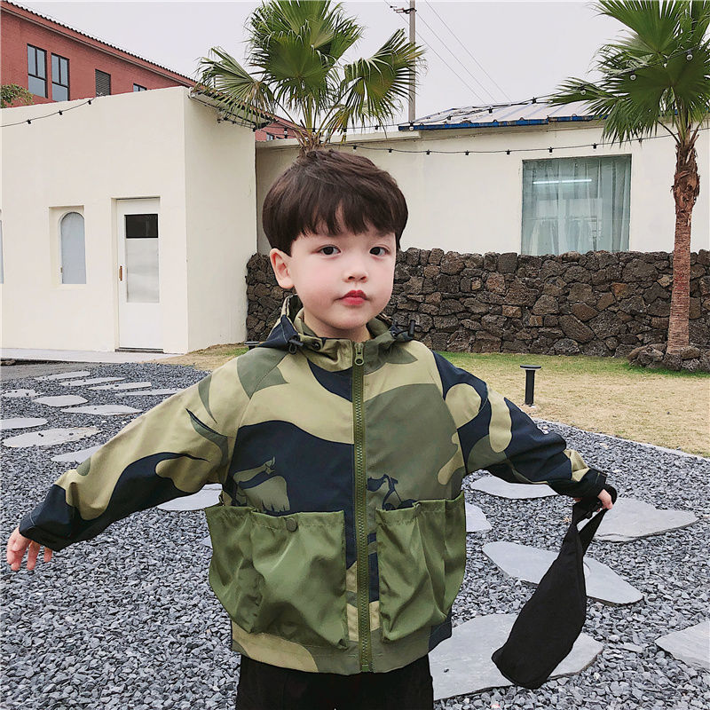 Bebê meninos primavera outono camuflagem disfarce moda casacos crianças bonito com capuz jaqueta manga longa outfits streetwear 2-15 anos