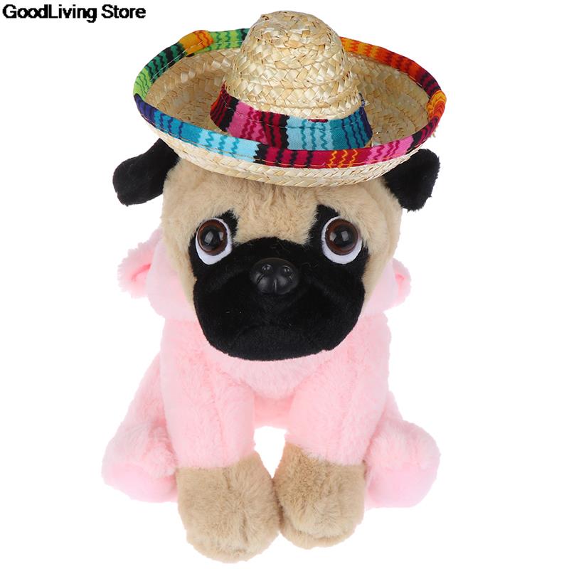 1pcs Mini Pet Dogs Straw Hat Sombrero Cat Sun Hat Beach Party Straw Hats Dogs Hawaii Style Hat For Dogs Funny Acc