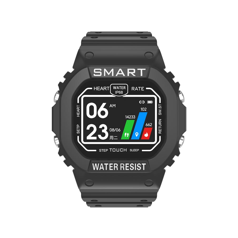 Multifunctional Smart Watch IP68 Waterproof Fitness Sports Watch Pedometer Phone Information Reminder Sports Watch: Black