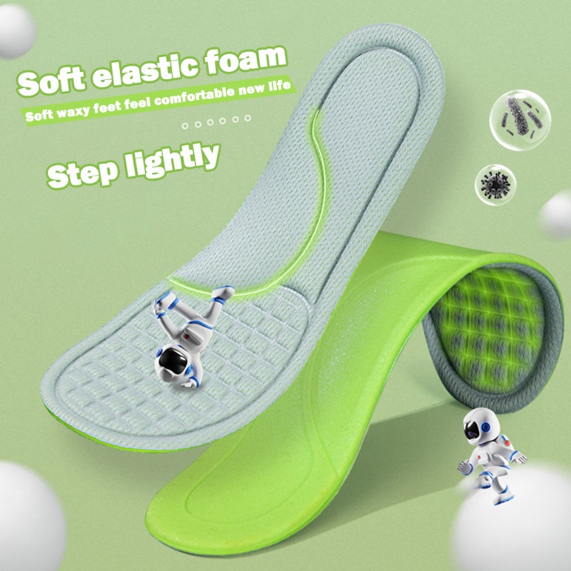 Plantillas ortopédicas de espuma viscoelástica Unisex, plantilla desodorizante, zapatos deportivos, absorbe el sudor, accesorios antibacterianos suaves, 1-5 pares