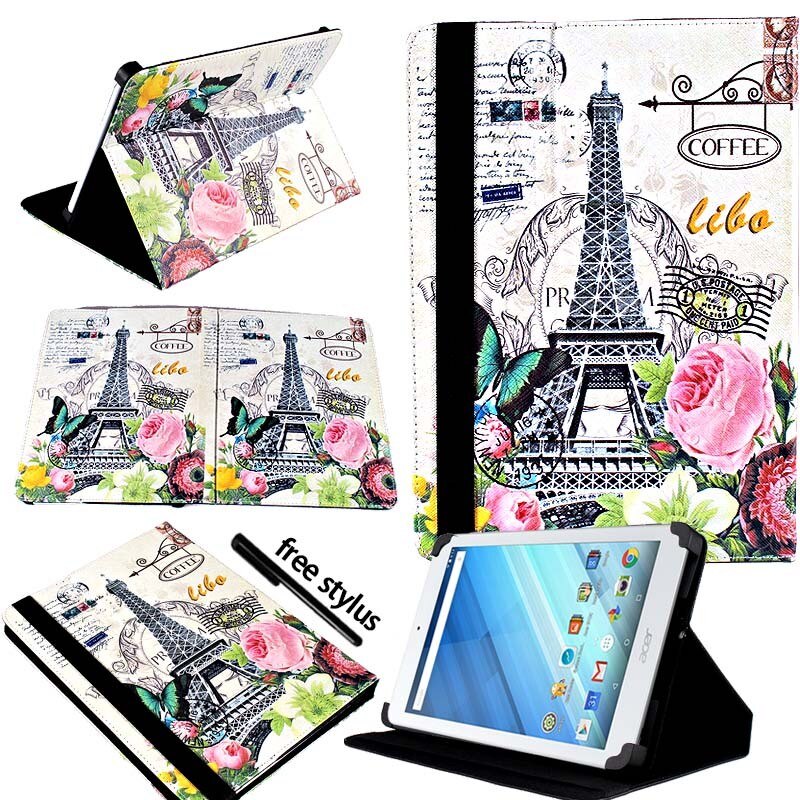 KK&LL para Acer Iconia One 8 pulgadas B1-810 B1-811 B1-850 B1-860 de cuero para Tablet inteligente: Flower