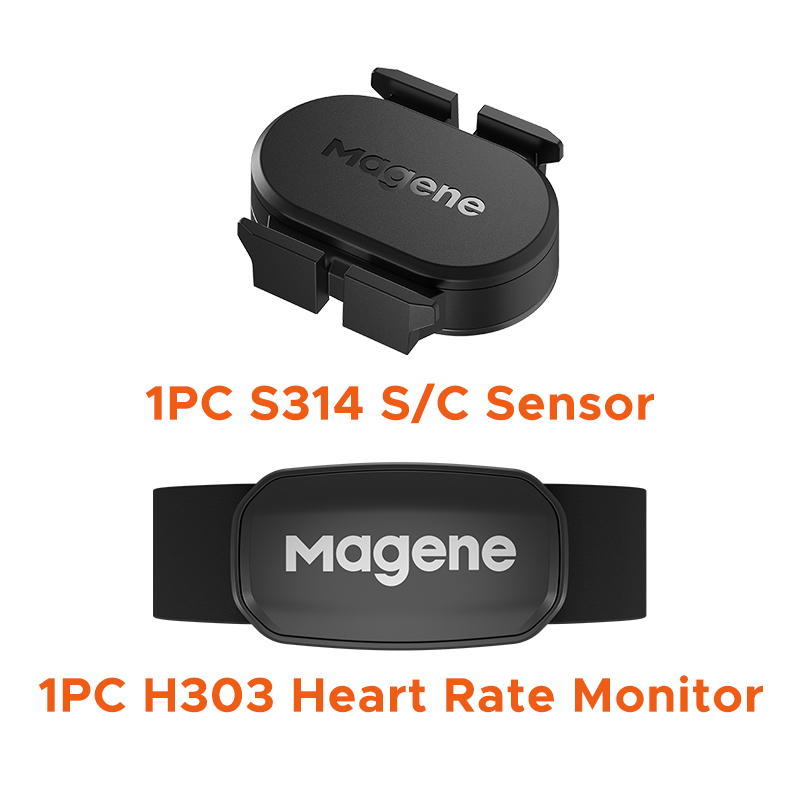 Magene S3 + Sensor de cadencia de velocidad ANT Bluetooth ordenador velocímetro Sensor Dual accesorios de bicicleta compatibles con WahooOnelap Zwift: Gris claro