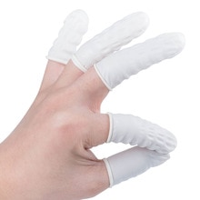 100 stk/sett latex gummi finger barnesenger sett fingertuppene beskyttelseshansker for klokketelefon reparasjon tatovering skjønnhet hagehansker