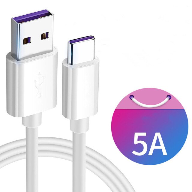 USB tipo C para Huawei P30 P20 Pro lite Mate20 10 Pro P10 Plus lite USB 5A sobrecargar Super cargador de Cable