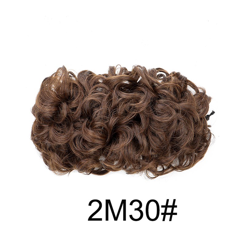 Moño rizado sintético, banda de goma elástica, Scrunchie envolvente para el cabello, moño esponjoso desordenado, postizos, peinado Retro para novia: #24