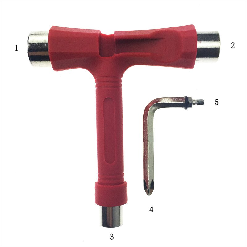 Herramienta de Skateboard tipo T, destornillador todo en uno, Mini herramienta para patinar, multifunción