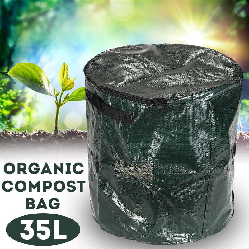 35l pe stoff materiale miljøvennlig hage kompostbeholder voksepose grønn avfall konverter verktøy hage hage rekvisita 33*35cm
