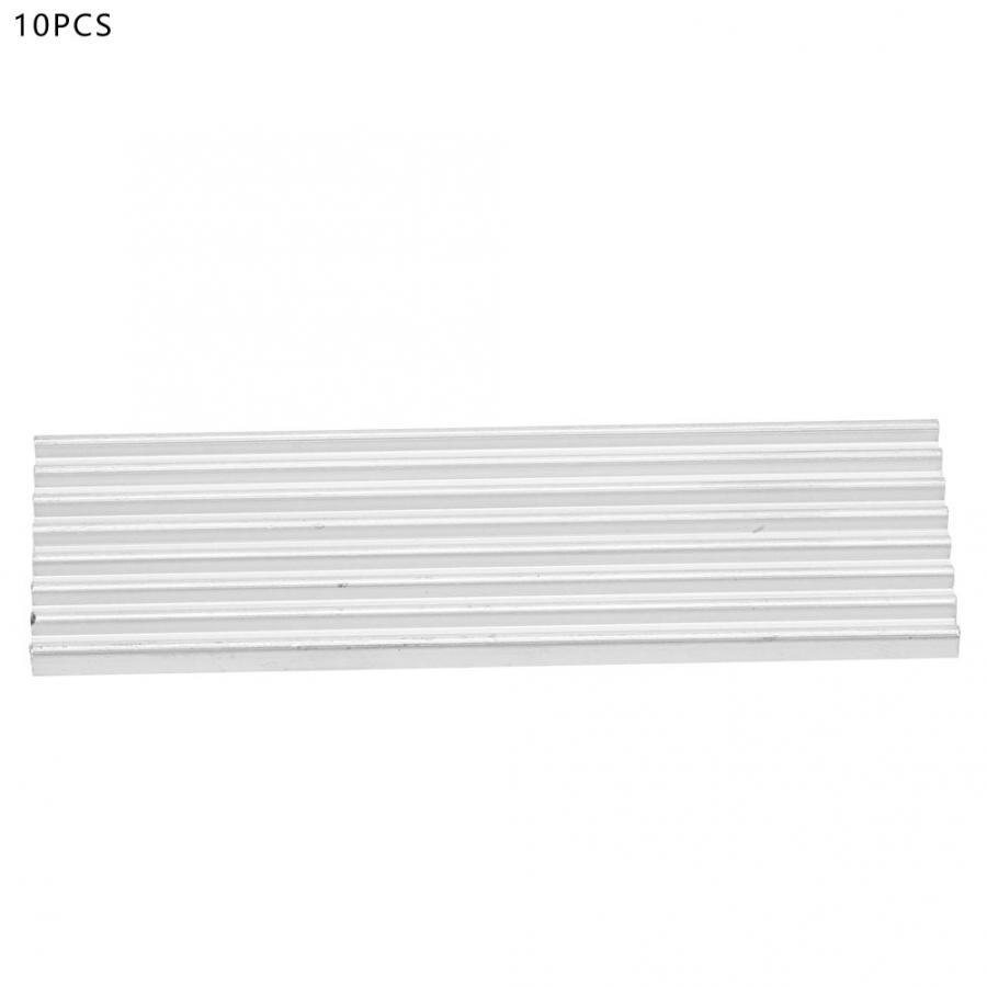 10Pcs Aluminum Radiating Fin Cooling Heatsink M2-3(Q22*3*70-White) Cooling Fin Heat Sink For M.2 2280 SSD Radiator Chip Heatsink