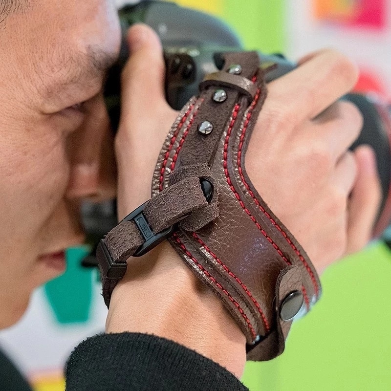 Camera Lederen Polsband Dslr Draagbare Waterdichte Hand Riem Houder Schokbestendig Strap Voor Canon Nikon Sony Leica Fujifilm