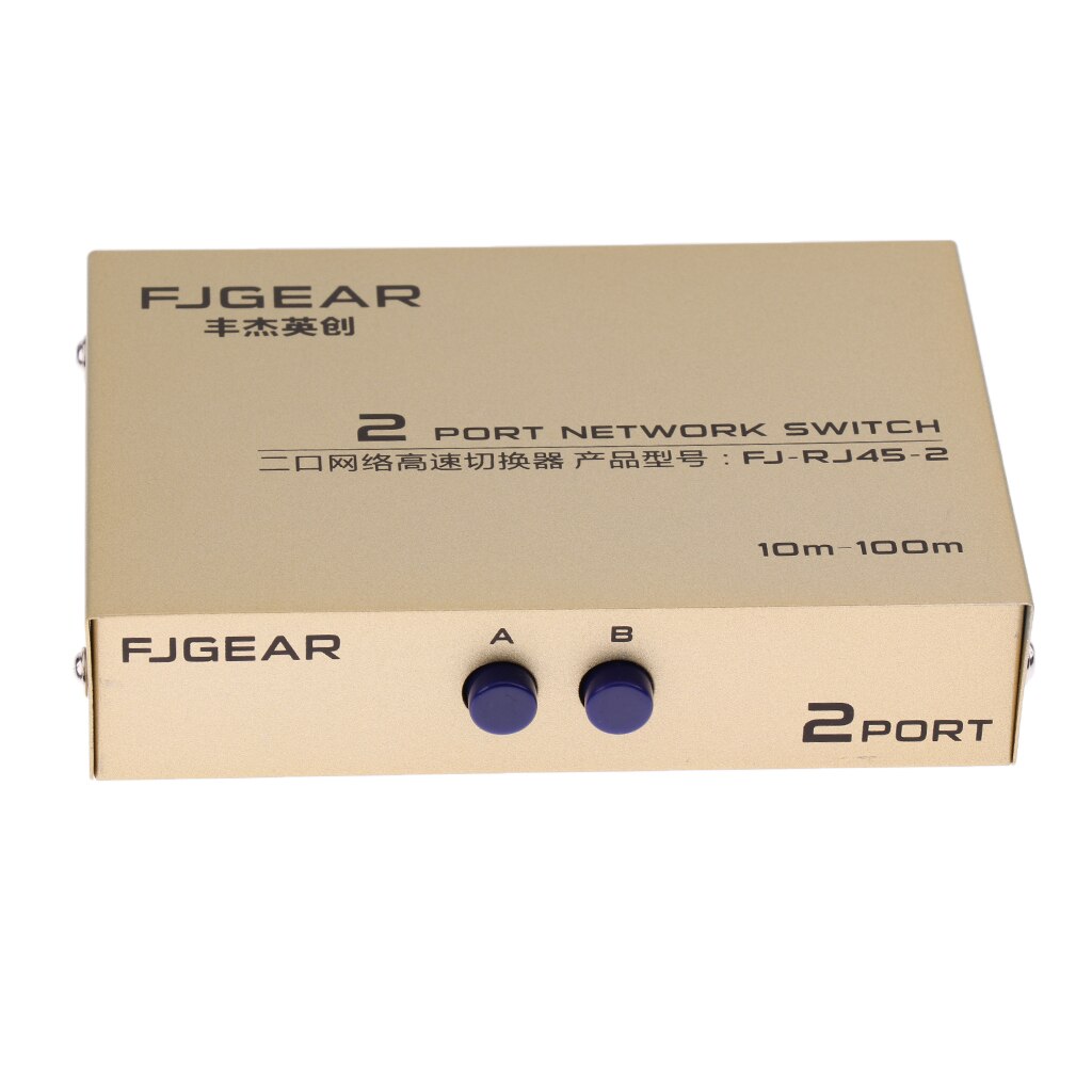 2Ports Manual AB Sharing Network Switch Box Selector Splitter Hub Gold