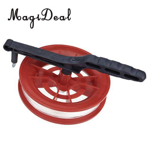 Magideal Fire Wiel Kite Winder Tool Reel Handvat Met 100M Twisted String Lijn Voor Enkele Dual Line Gebruik