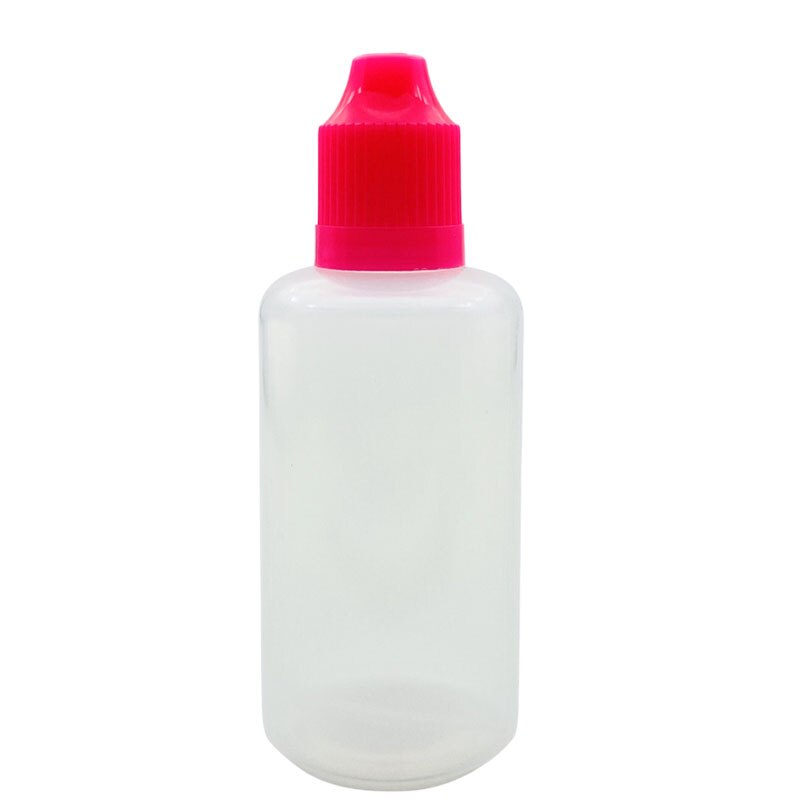 100pcs 10ml PE Plastic Needle Bottle Refillable Empty E Liquid Dropper Bottle With Childproof Cap Squeezable Soft Vial: Pink Cap