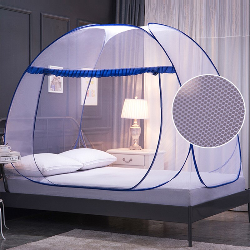 Moustiquaire de mongolie, sans Installation, pliable, fil d&#39;acier, automatique, Anti-moustique, fermeture éclair, porte unique, S-XL: L 150x200x150cm
