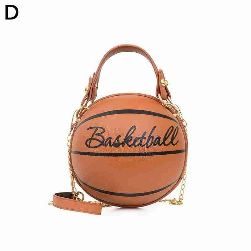 Bolso de hombro con cremallera para mujer, Bola de voleibol de cuero PU, baloncesto, cadena, cruzado, L2N9: K