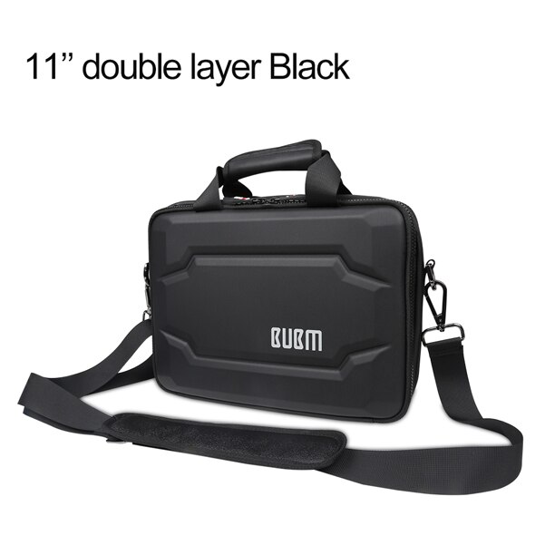 BUBM EVA hard Laptop Tas, Messenger Bag Travel Mouwen Organiseer Case voor Elektronica Accessoires, houden tot 11/13 Inch Notebook: 11Double layer Black