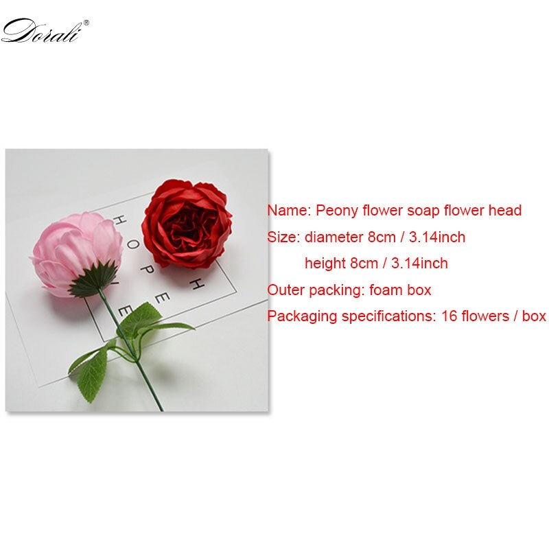 16 stk/æske 8cm sæbe pæon kunstig rose blomsterhoved sæbe blomsterhoved til valentinsdag kærlighed diy bryllup boligindretning