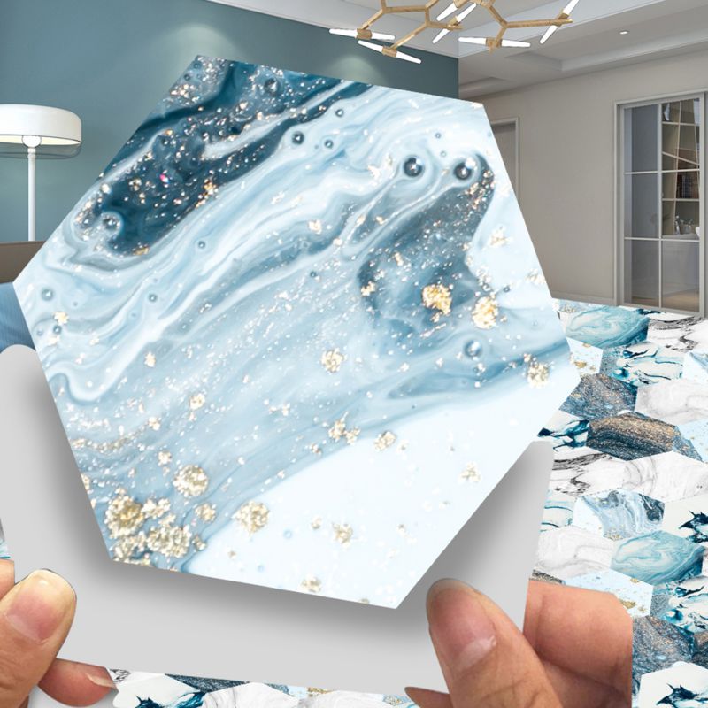 10 Stck Hexagon retro aufbringen Fliesen Boden Aufkleber PVC Schlecht Küche Wasserdichte Zauberstab Aufkleber Hause Dekore: A2