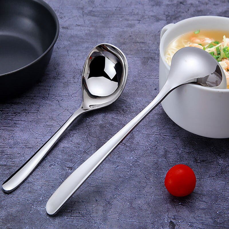 304 Stainless Steel Soup Spoon Deepen Thickened Large Capacity Spoon Dinnerware Tableware Restaurant Multi-function