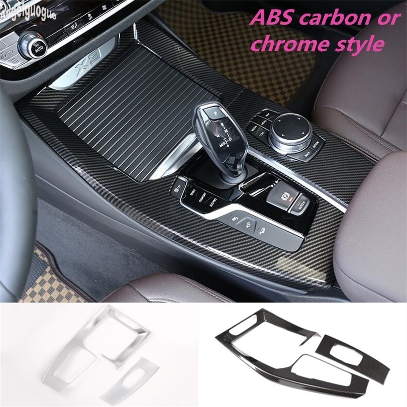 ABS carbon fiber/chrome stijl Voor BMW X3 G01 X4 G02 -20 Auto Versnellingspook AUTO Trim decoratie Multimedia Knop Frame Cover LHD