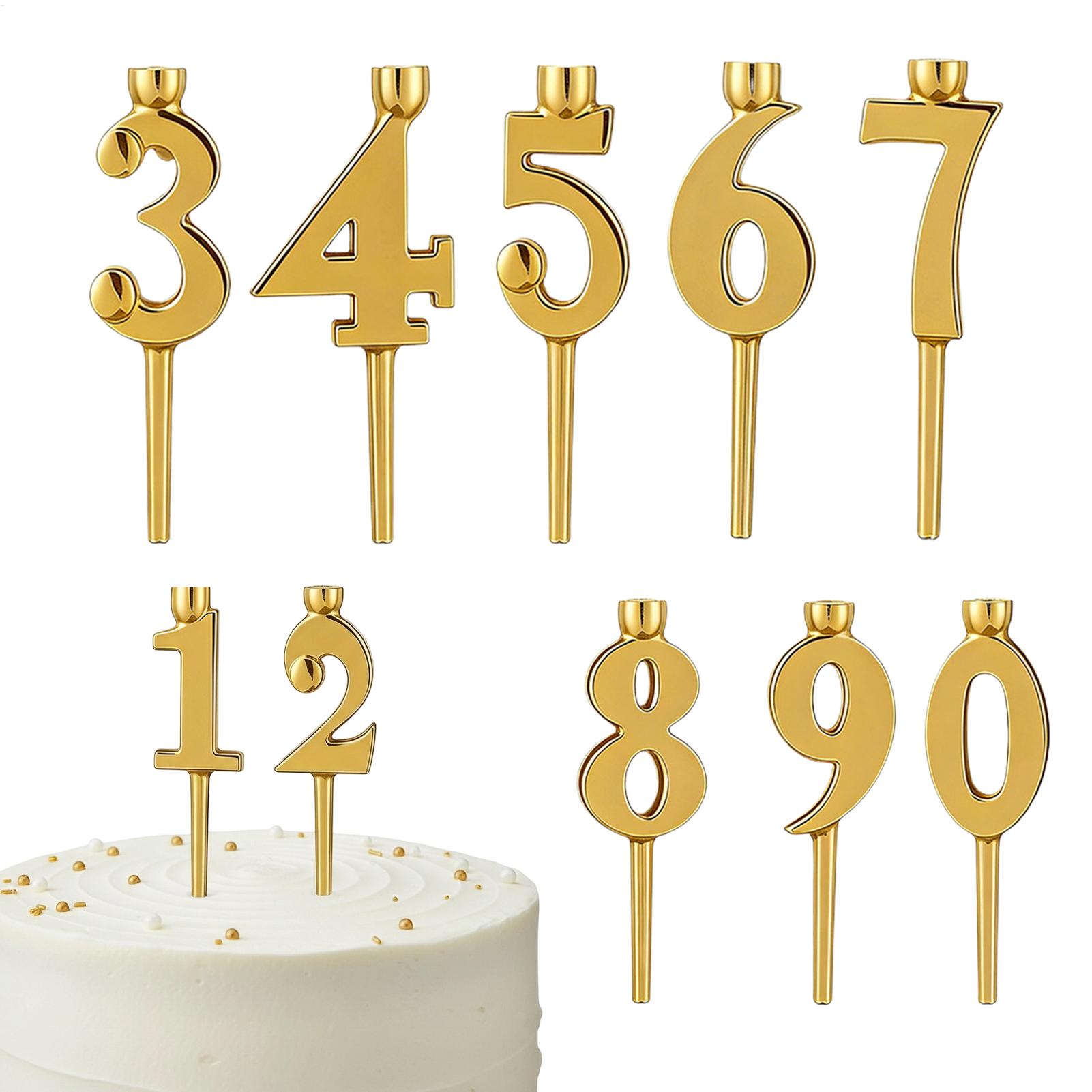 Number Birthday Candle Holders for Cake 10 Pieces Birthday Party Supplies Cake Toppers for Party Planners Home Bakers