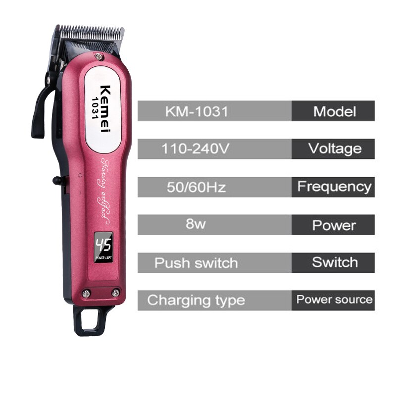 Cord/cordless hair clipper rechargeable hair trimmer for men electric cutter hair cutting machine hair cut barber