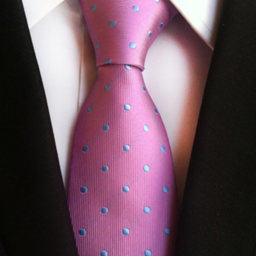 GUSLESON-Corbata de lunares florales para hombre, corbata informal de 8cm de seda, azul y rojo, de negocios, boda, corbatas formales para el cuello, accesorios