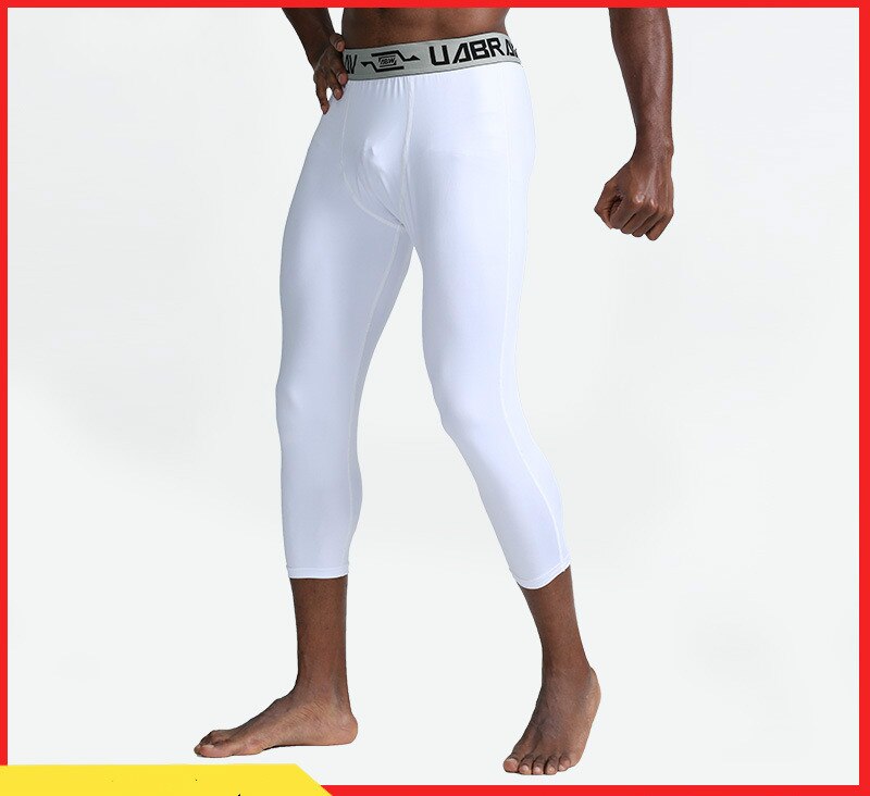 Sport stramme bukser mænd sommer fitness løb quick dry cropped bukser basketball base kompression bukser mænd