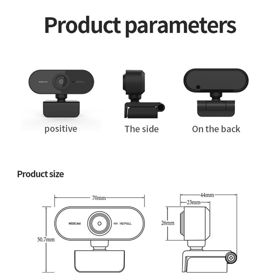 1080P Full HD Mini Web Camera PC With Microphone USB Plug Support Desktop Laptop Suitable For Video Calls Conference Live Work