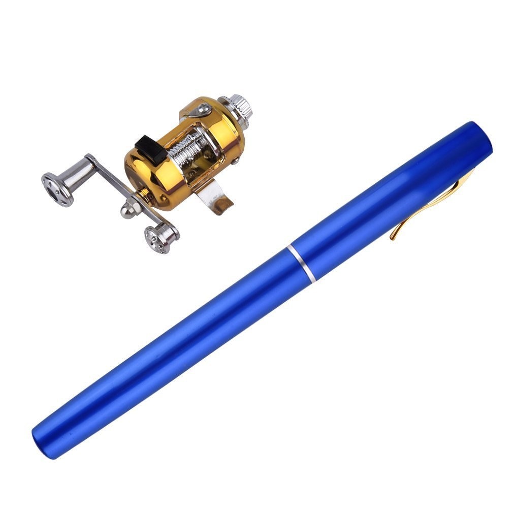 Pocket Telescopic Mini Rod Combo Fishing Pole Aluminum Alloy Pen Shape Fishing Rod Combo With Reel Wheel