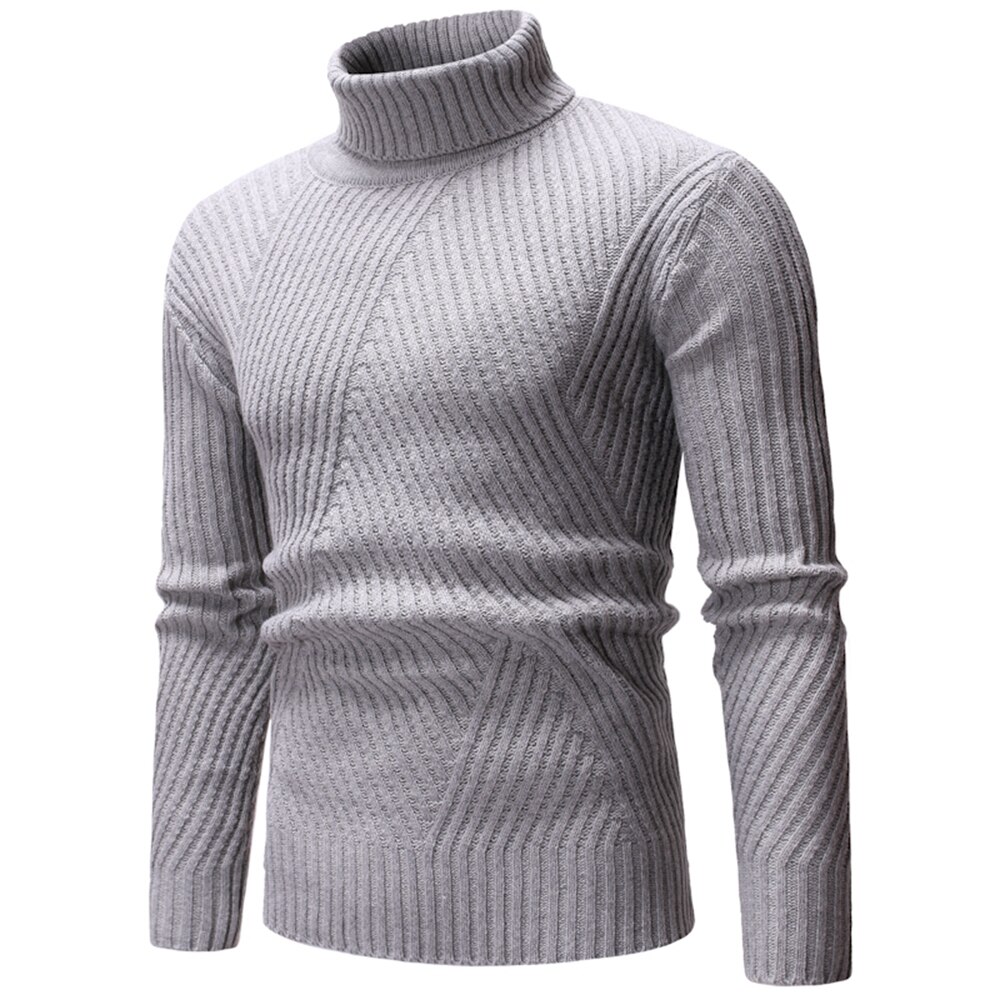 Genser herre høst vinter casual menn ensfarget turtleneck gensere smalsittende hel menn varme gensere