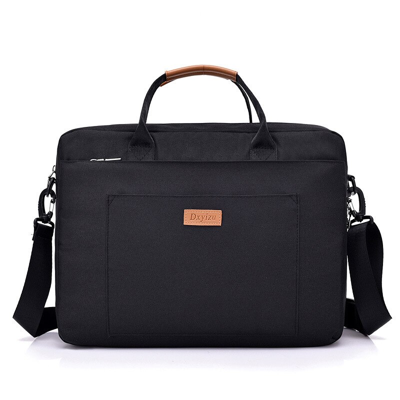 Mannen Canvas Tassen Business Aktetas Kantoor Reizen Messenger Grote Tote Vrouwen Computer Tassen Reis Bestand Laptoptas XA194ZC: Black