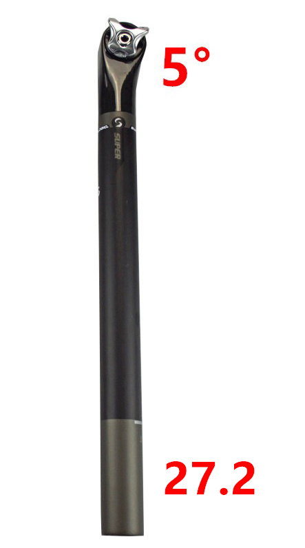 Tubo de asiento de fibra de carbono para bicicleta, tija de sillín de 20 y 5 grados, 27,2/30,8/31,6x400mm: 5degree 27 2